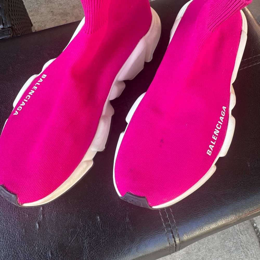 Balenciaga Women's Fuchsia Slip-On Sneakers - Picture 6 of 7
